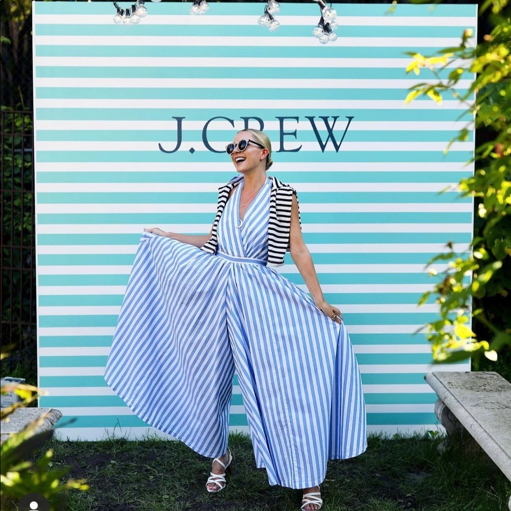 J.CREW Size 2 Striped Jumpsuit As Seen on Blair Eadie NWT